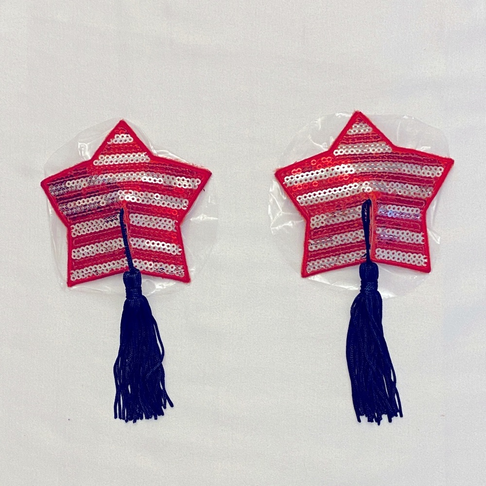 NWOT Flag Pasties With Tassels 🇺🇸 FUN!